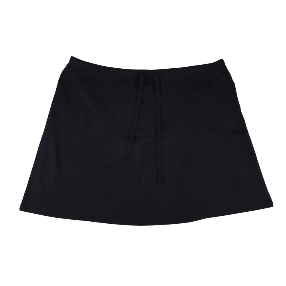 Avenue Active Skort Women 18/20 Black Drawstring Elastic Waist Built-in Shorts
